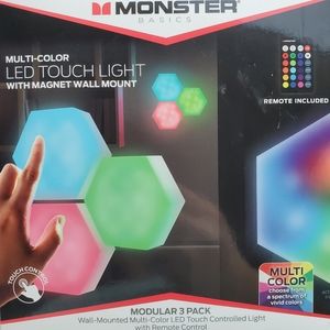 Monster Multi-color Led Touch Light IR Hexalights 3PC with Magnet wall Mount